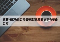 巴菲特区块链公司是哪家[巴菲特旗下有哪些公司]